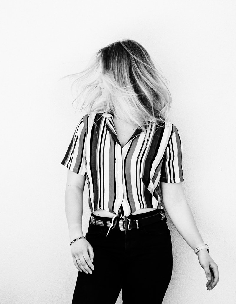 Denver Senior Photography, girl in striped shirt